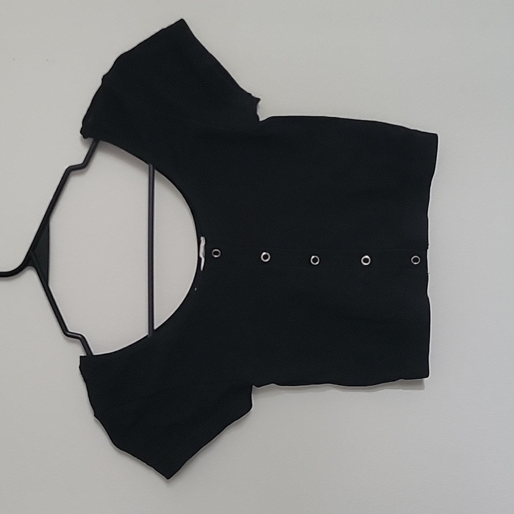Black Stretchy Crop Top